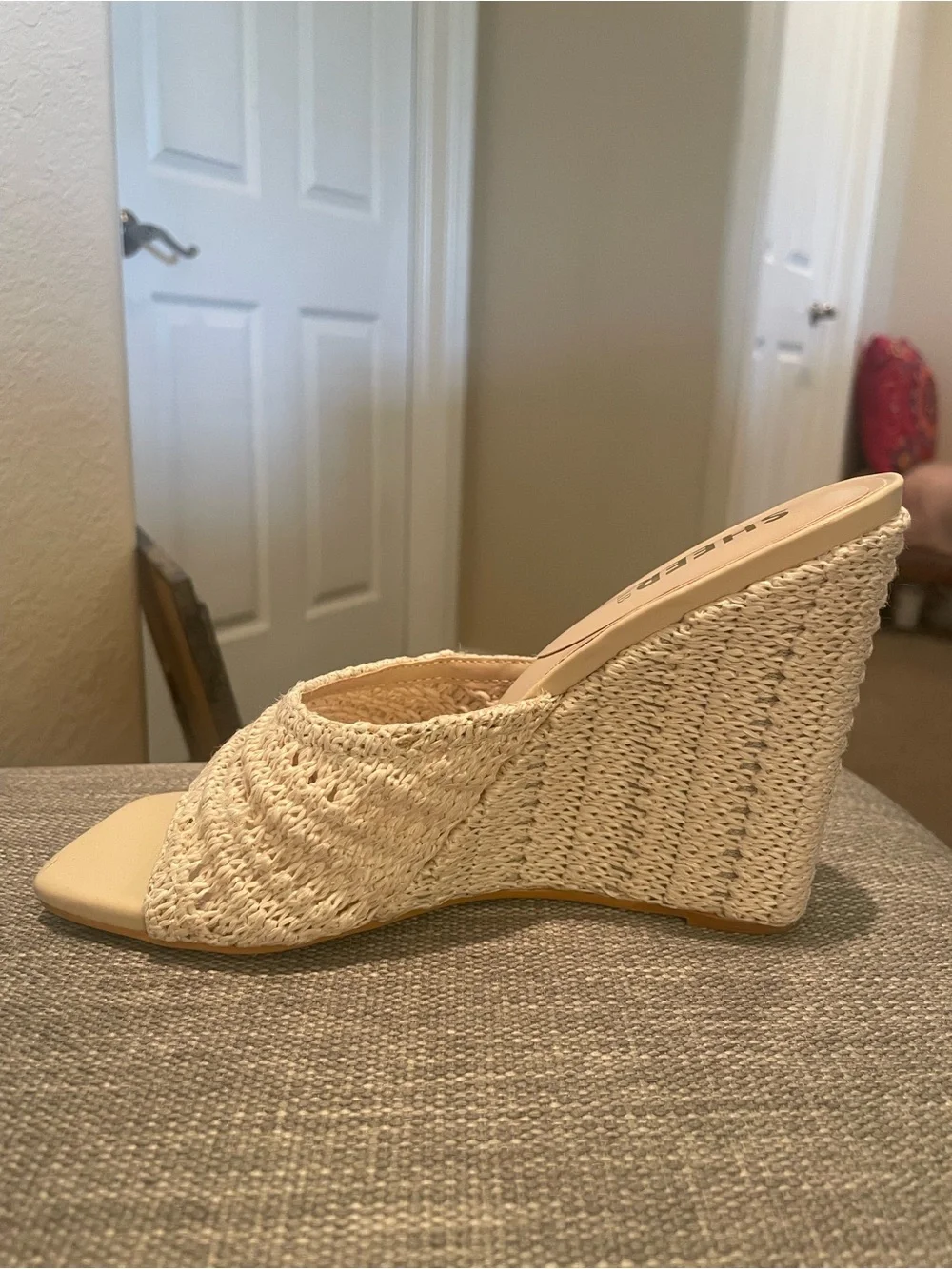 Crean Woven Mule Wedge Sandals
